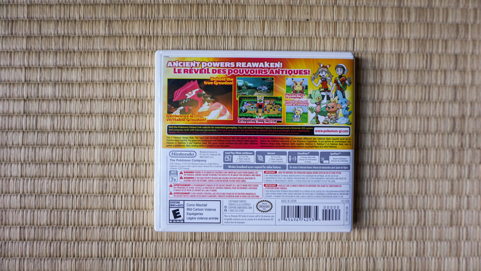 Photo du jeu Pokémon Omega Ruby sur Nintendo 3DS, vue de derrière