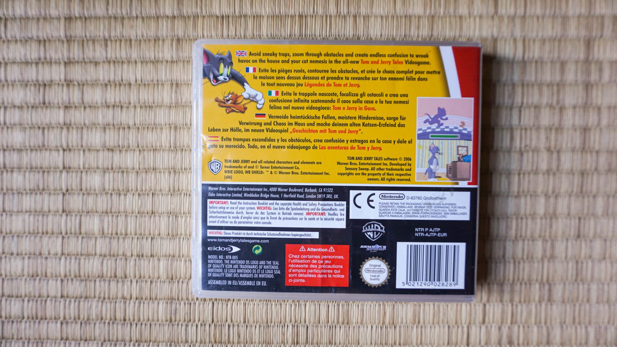 Photo du jeu Tom et Jerry Tales sur Nintendo DS, vue de derrière