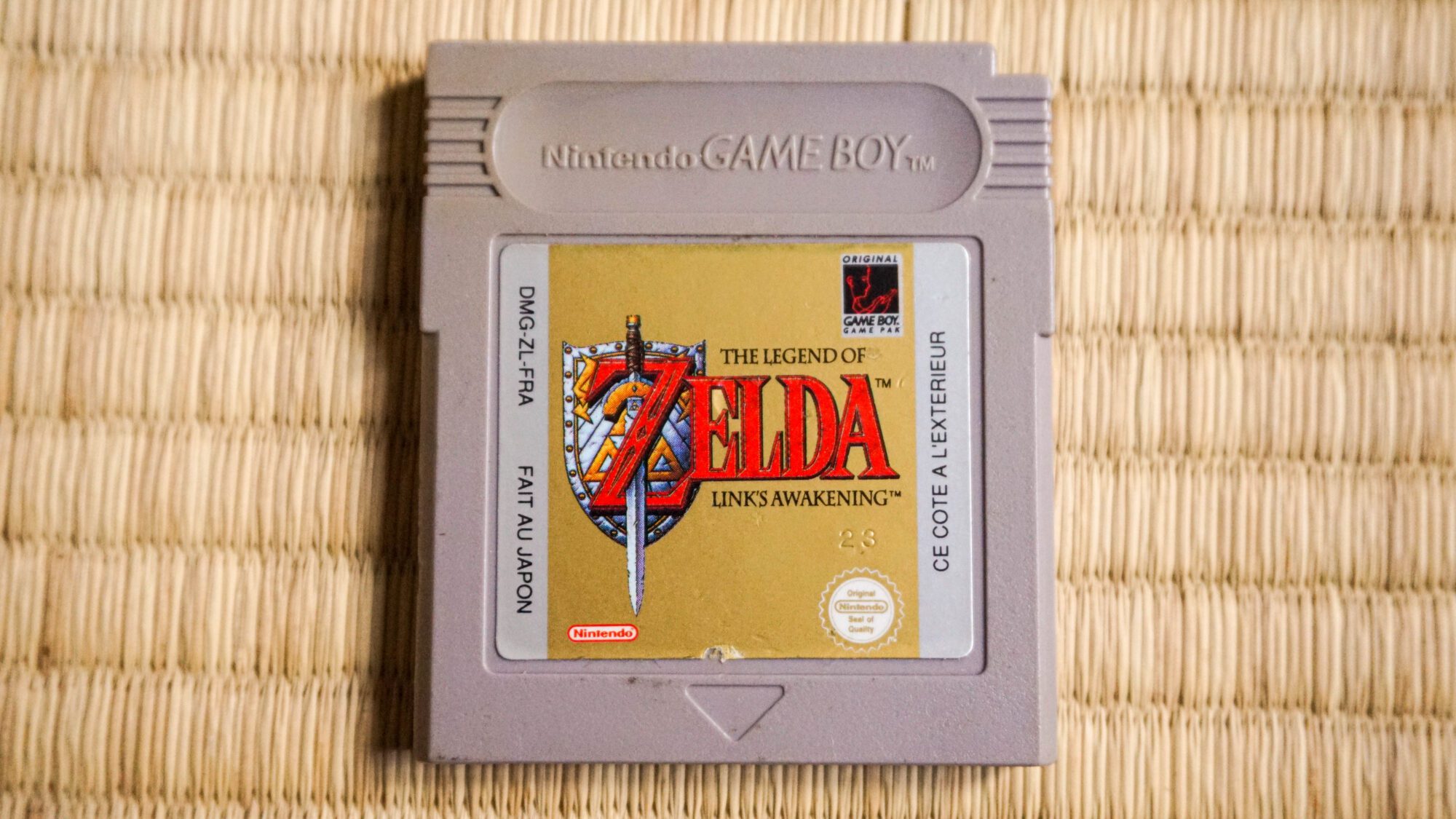 Photo du jeu The Legend of Zelda Link's Awakening sur Game Boy, vue de la cartouche de face