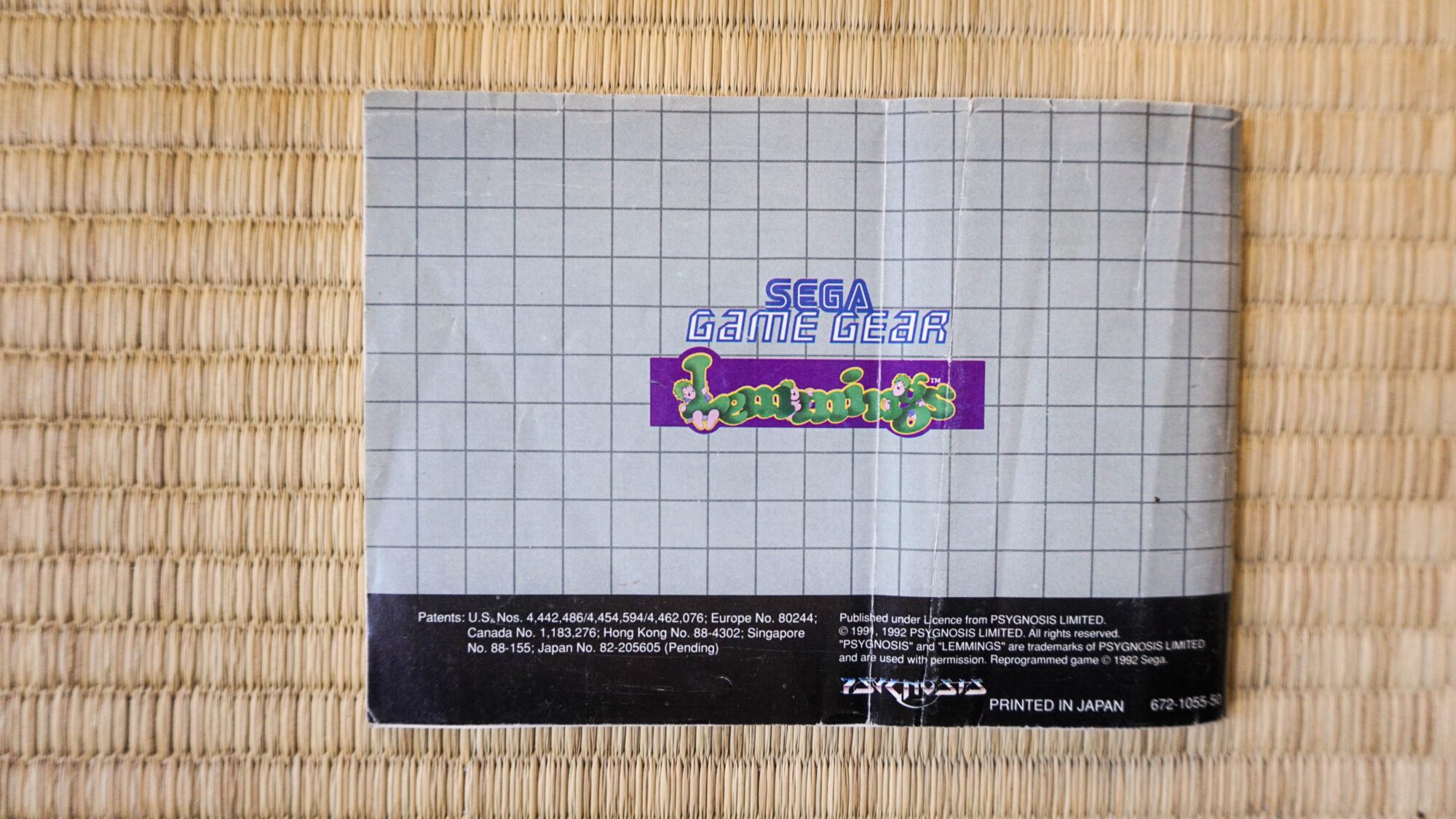 Photo du jeu Lemmings sur Game Gear, vue du livret